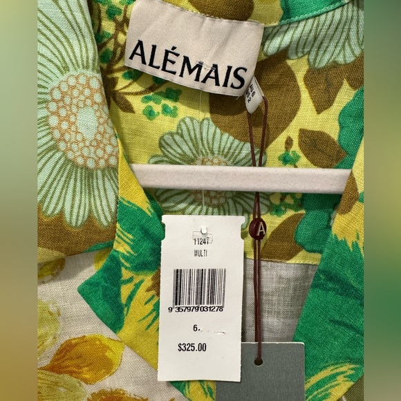 NWT Alemais Linen Patchwork Multicolor Floral Top - Picture 7 of 10